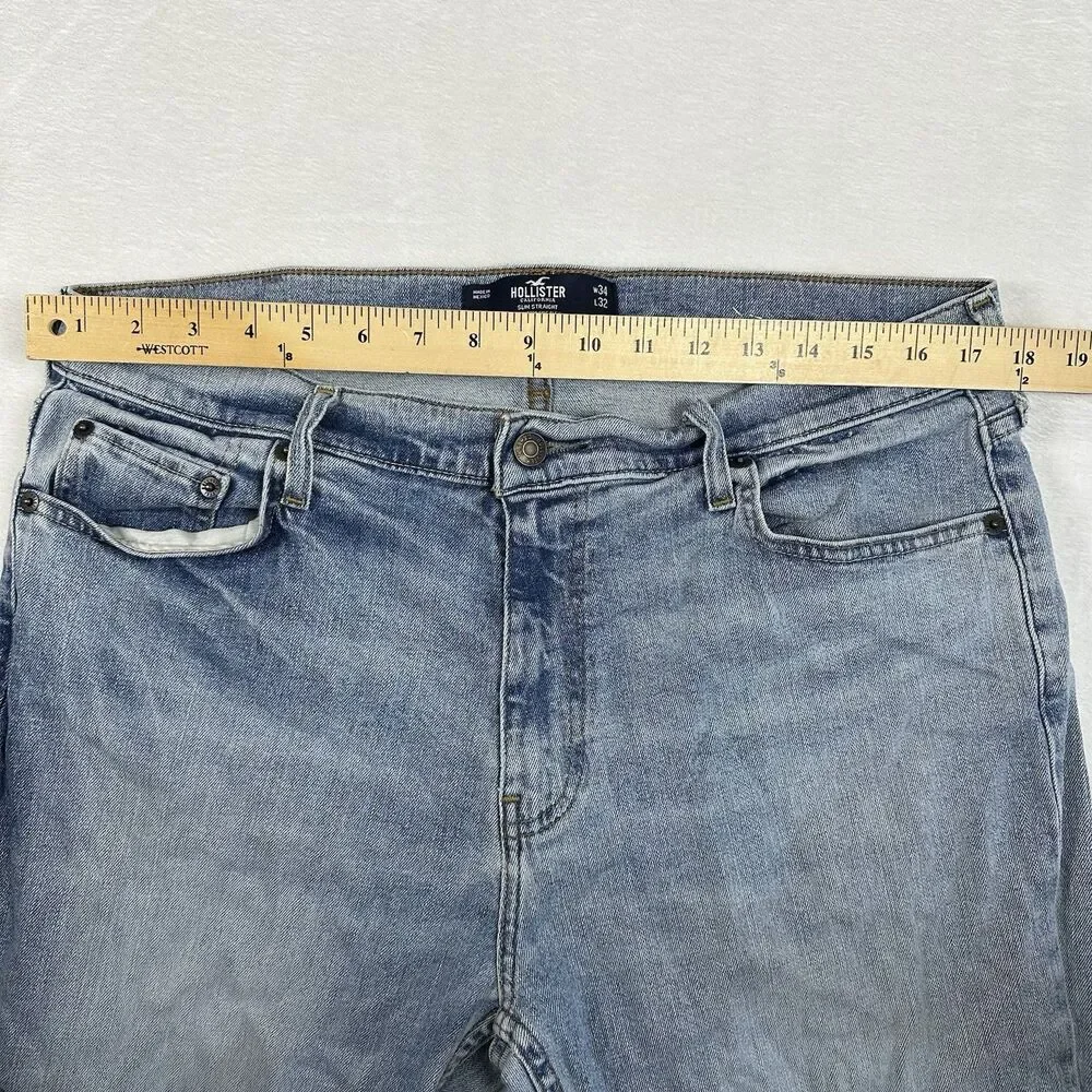 Hollister Epic Flex Boot Jeans Mens 36x30 Light Blue Bootcut Stretch‎ Denim